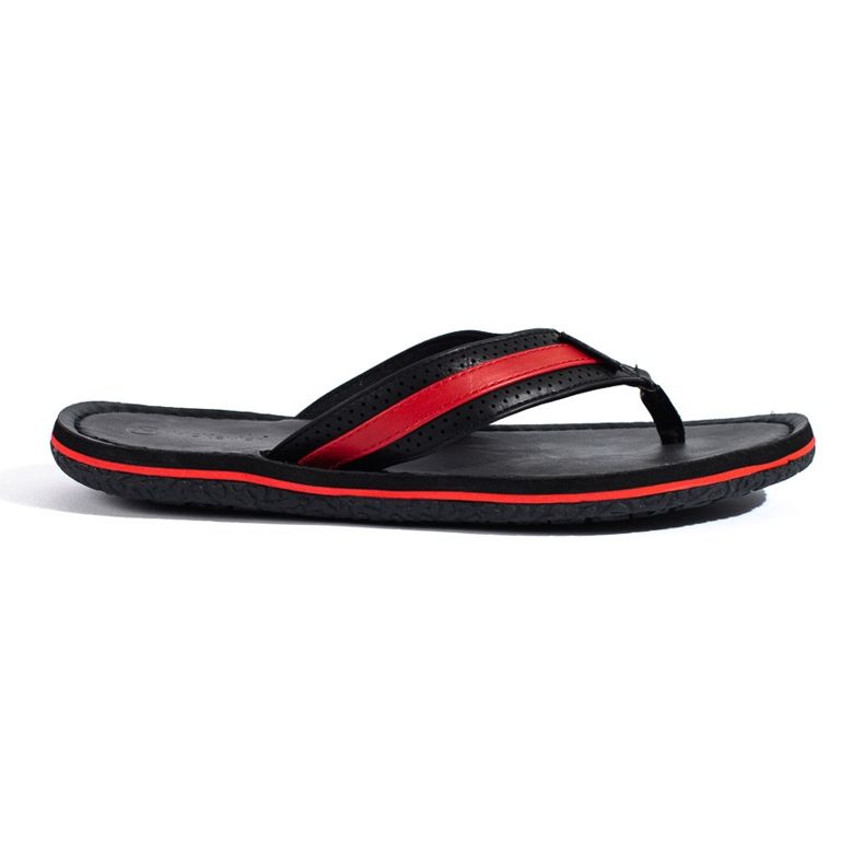 W. Potocki Schwarze Herren-Flip-Flops aus ökologischem Leder Potocki