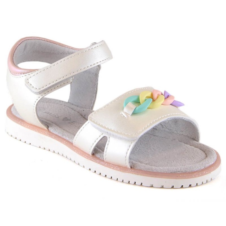 Klettsandalen mit Kette Miss Jr EVE426 beige