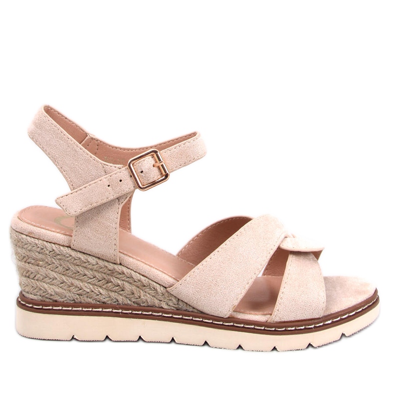BM Beige Espadrilles mit Keilabsatz von Sermon