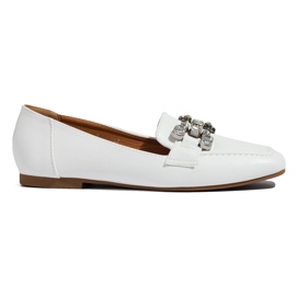 Weiße Damen-Slipper mit Shelovet-Dekoration