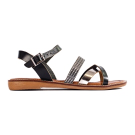 W. Potocki Damen-Sandalen aus schwarzem Leder von Potocki