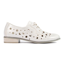 W. Potocki Durchbrochene Damen-Schnürschuhe Potocki silber