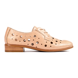 W. Potocki Durchbrochene Damen-Schnürschuhe Potocki beige