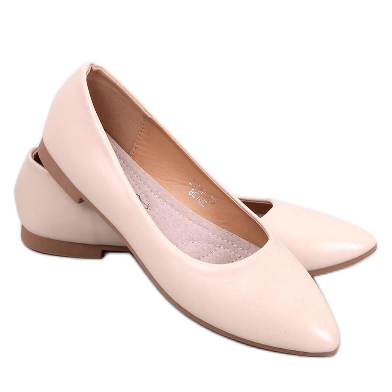 BM Ballerinas in Trento Beige mit Lederinnensohle