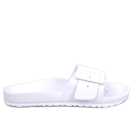 BM Gummipantoffeln mit einer Romero White-Schnalle weiß
