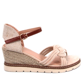 BM Tedder Beige Keilsandaletten