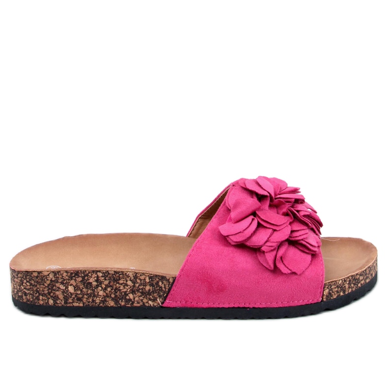 BM Korkhausschuhe mit Blumen Fowley Fuchsia Peach rosa