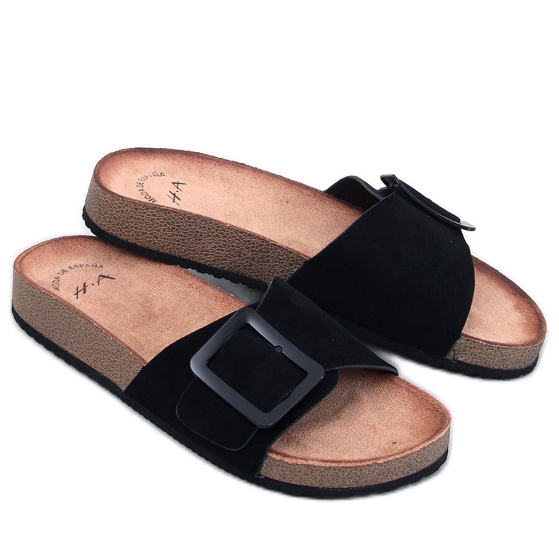 Pantoletten mit Schnalle von Darke Negro schwarz