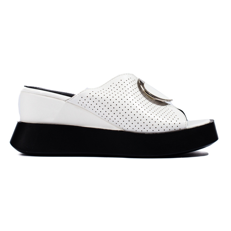 Weiße Keilsandalen von Shelovet