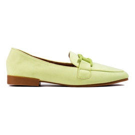 Grüne Shelovet-Wildledermokassins für Damen