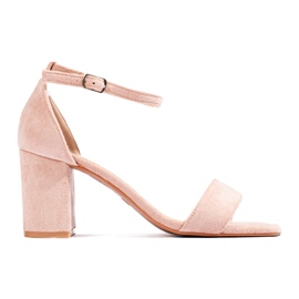 Goldene Wildledersandalen für Damen Shelovet rosa