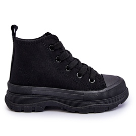FR1 Hohe Kinder-Sneaker Black Freeze schwarz