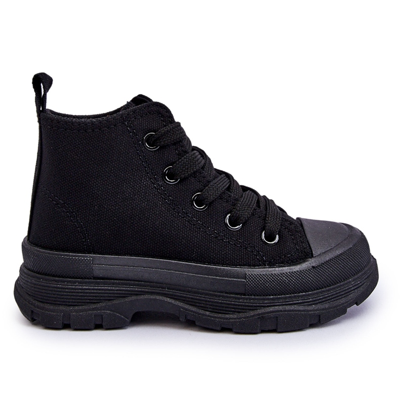 FR1 Hohe Kinder-Sneaker Black Freeze schwarz