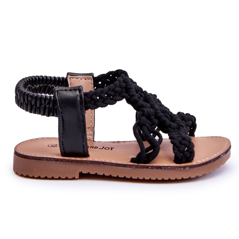Schwarze Tracy geflochtene Slip-On-Sandalen für Kinder