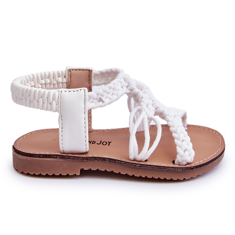 Geflochtene Slip-On-Sandalen für Kinder, Weiß, Tracy