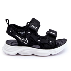 Tobias Klettverschluss-Sandalen für Jungen, Schwarz und Weiß