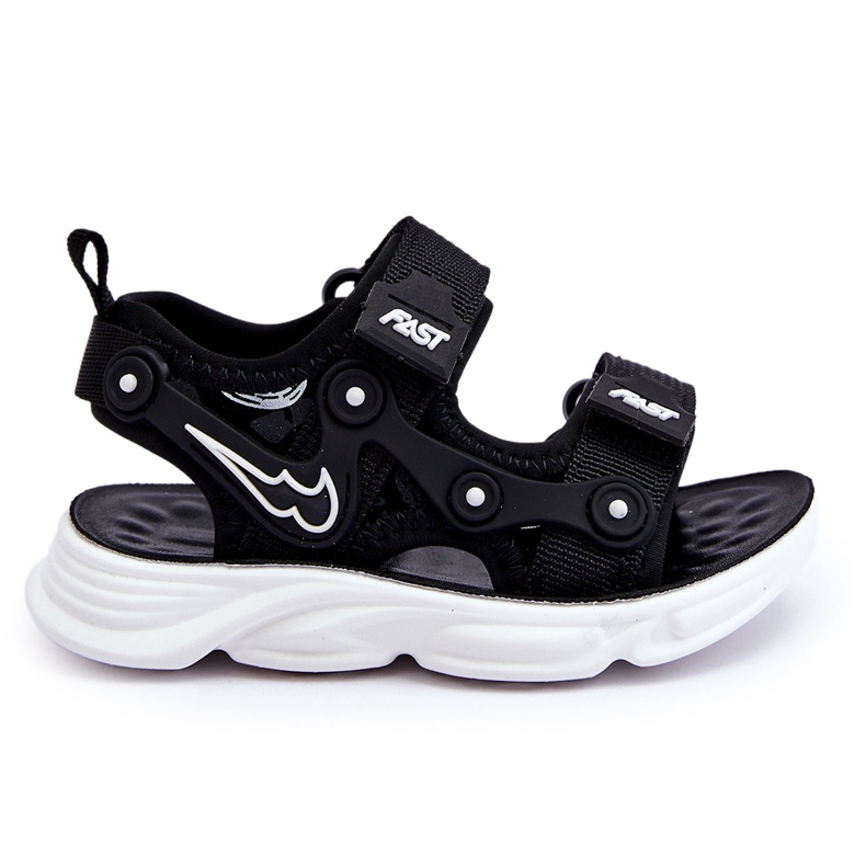 Tobias Klettverschluss-Sandalen für Jungen, Schwarz und Weiß