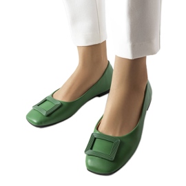 Grüne Ballerinas mit Sheller-Schnalle