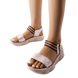 Rosafarbene Sportsandalen in Metallic-Optik von Parsip