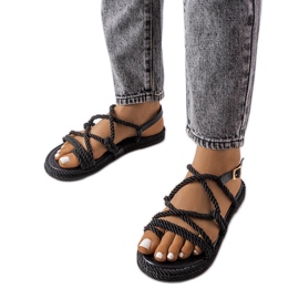 Schwarze geflochtene Sandalen von Burwell