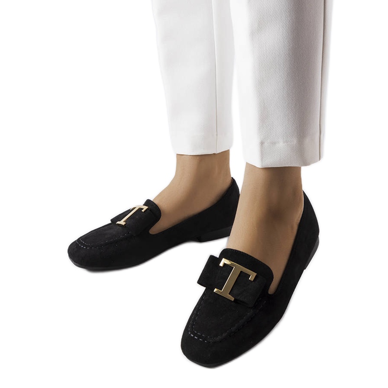 Schwarze Loafer aus Öko-Wildleder von Adélaïde