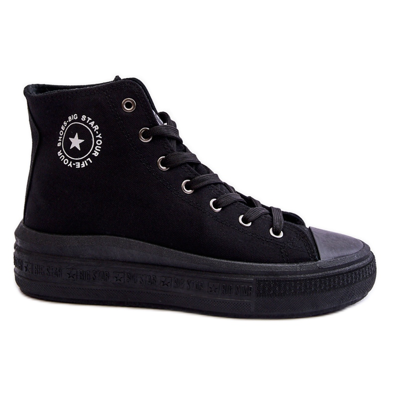 Hohe Damen-Sneaker Big Star LL274A182 Schwarz