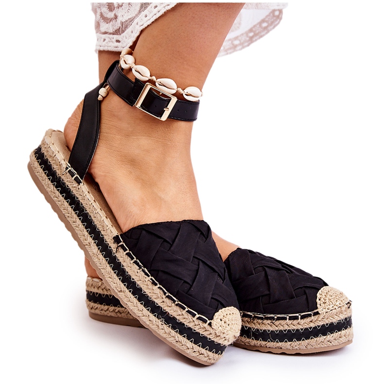 WS1 Damen-Espadrilles-Sandalen auf der schwarzen Susane-Plattform
