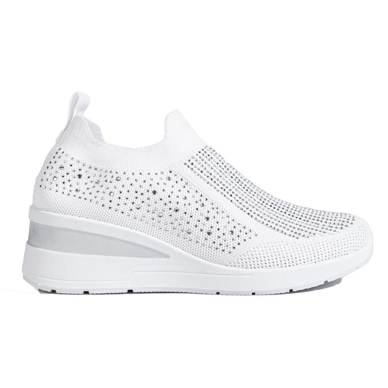 Weiße Textil-Keilsneaker von Shelovet