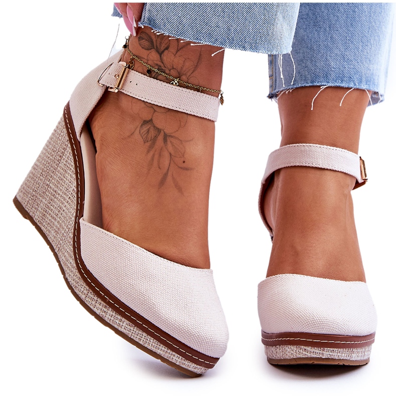 PS1 Klassische Keilsandalen für Damen Beige Malani