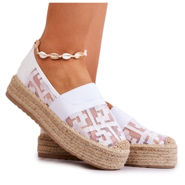 FE1 Weiße Berkaley Slip-On-Espadrilles für Damen