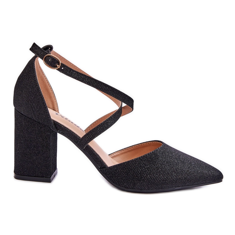 WS1 Modische glänzende Pumps auf schwarzem Galaxy-Absatz