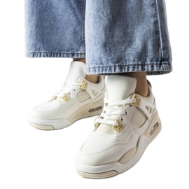 Beigefarbene Sneaker aus kombinierten Materialien von Malas