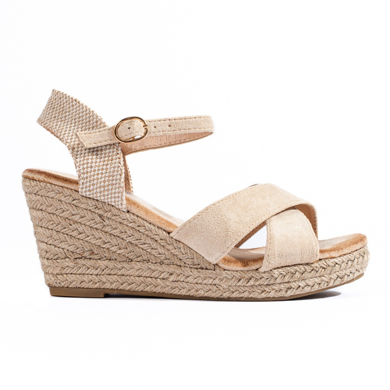 Espadrille-Keilsandalen für Damen in Beige von Shelovet