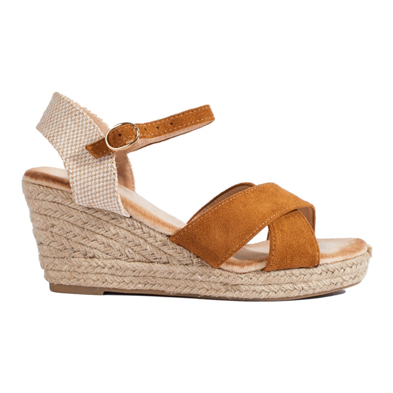 Braune Espadrille-Keilsandalen für Damen von Shelovet