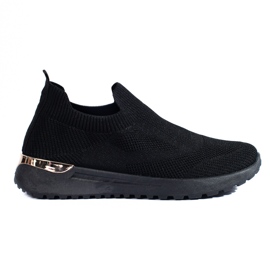 Schwarze Slip-On-Sneaker mit Keilabsatz von Shelovet