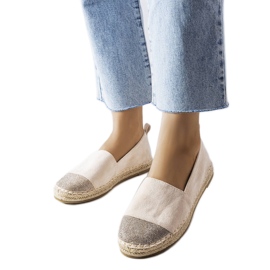 Beigefarbene Espadrille-Slipper von Magali