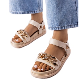 Beige Sportsandalen mit Kette von Machesney