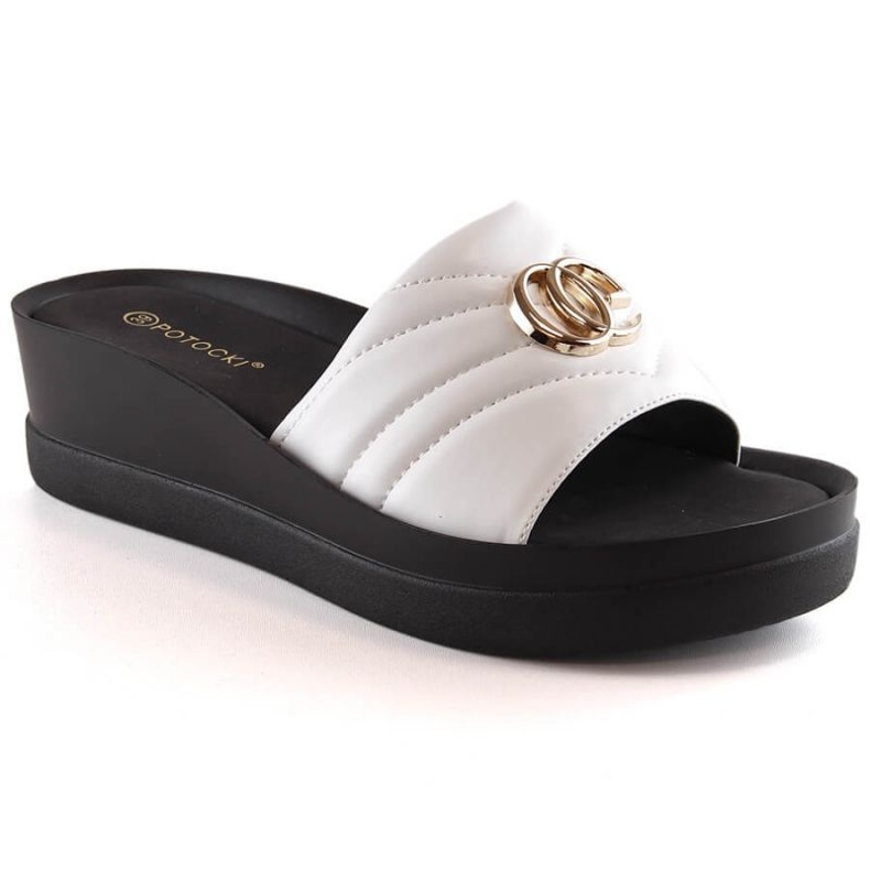 Keilpantoffeln Potocki W YQ21001 WOL159C weiß