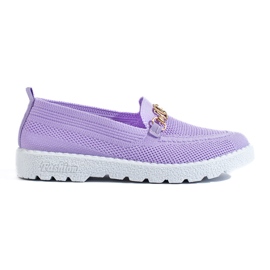 Fliederfarbene, durchbrochene Slipper von Shelovet lila