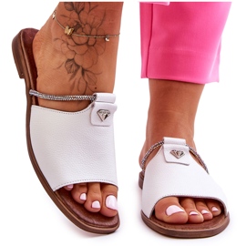 Damensandalen mit flachem Absatz Nicole 2806/009 Weiß