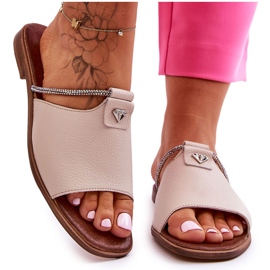 Damensandalen mit flachem Absatz Nicole 2806/054 Beige