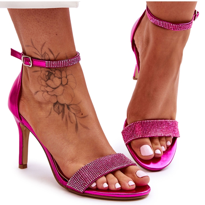 Damen-Sandalen mit hohem Absatz und Fuchsia Perfecto rosa