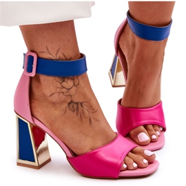 Elegante High-Heel-Sandalen in Rosa und Blau von Sorel