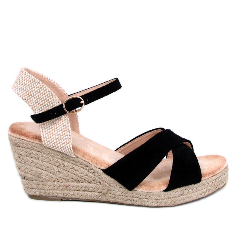 Willa Schwarze Espadrille-Keilsandalen
