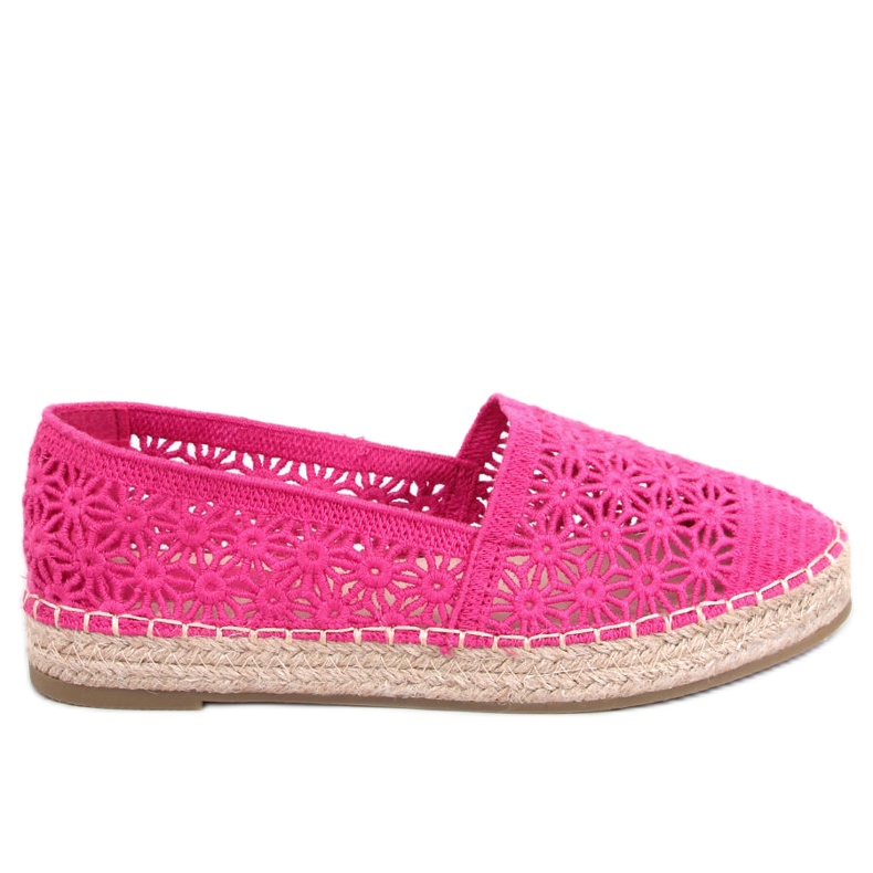 Durchbrochene Espadrilles Terian Fuchsia Rose Red rosa