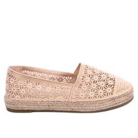 Terian Beige durchbrochene Espadrilles