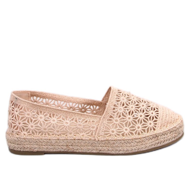 Terian Beige durchbrochene Espadrilles