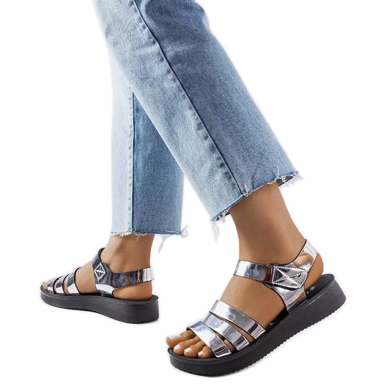 Sandalen QT2311-3 Silber Tpu schwarz