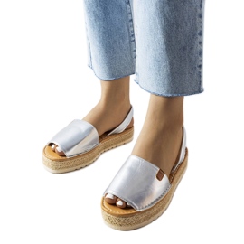 Silberne Plateau-Espadrilles von Sadbera