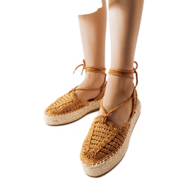 Kamelfarbene Schnür-Espadrilles von Partenia braun